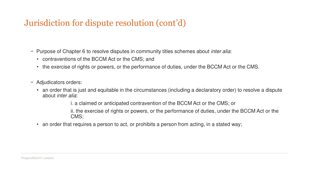 jurisdiction for dispute resolution cont d 1