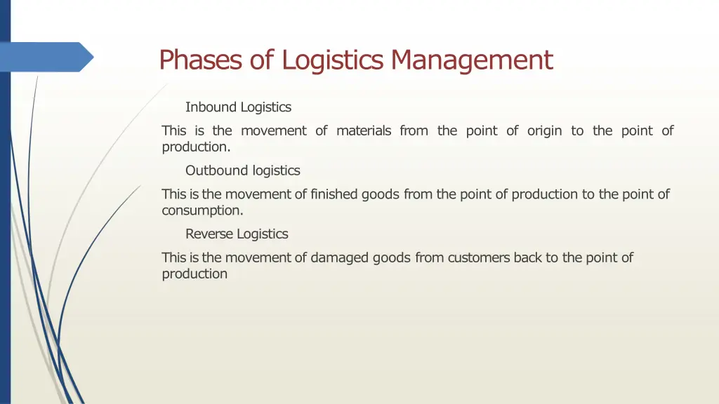 phases of logistics management