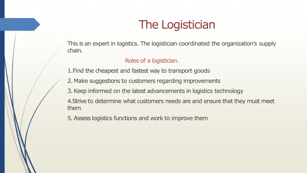 the logistician