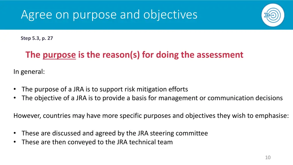 agree on purpose and objectives