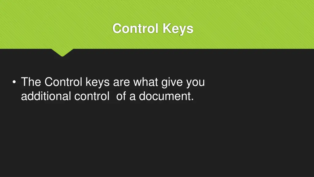 control keys