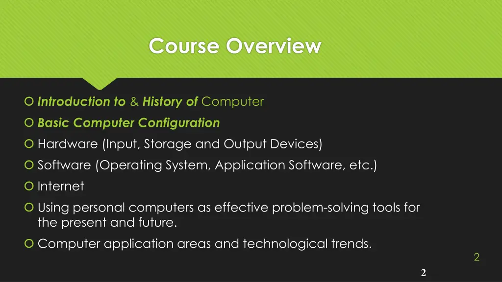 course overview