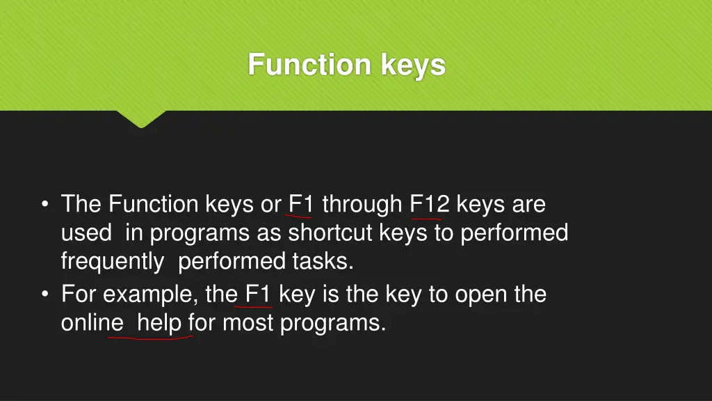 function keys