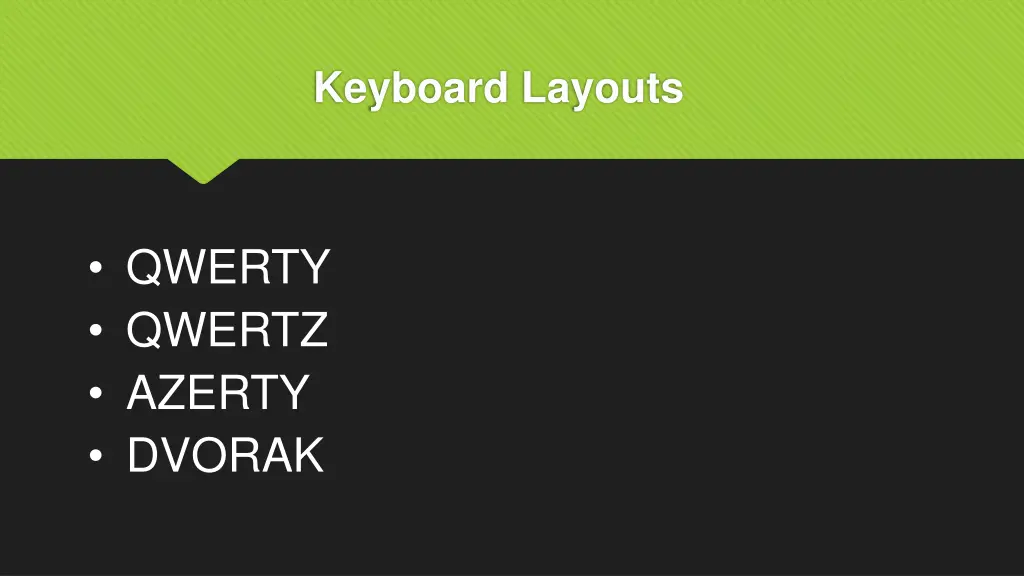 keyboard layouts