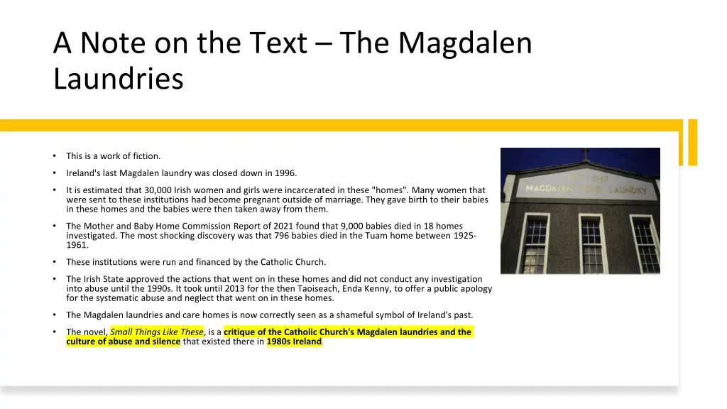 a note on the text the magdalen laundries