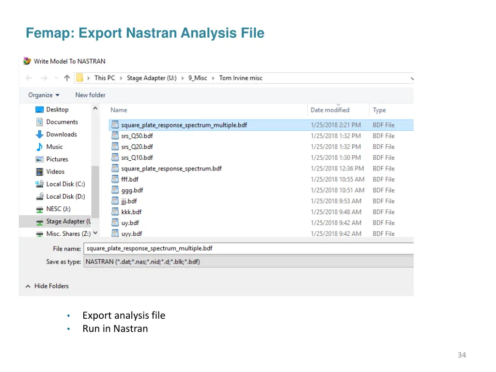femap export nastran analysis file