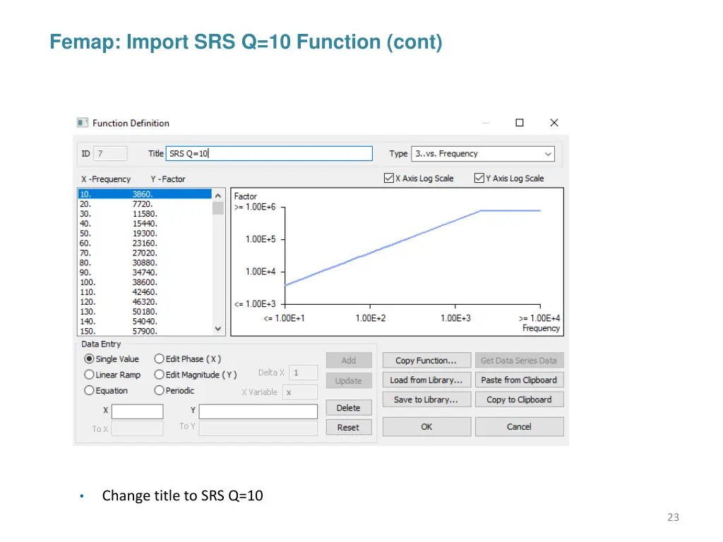 femap import srs q 10 function cont
