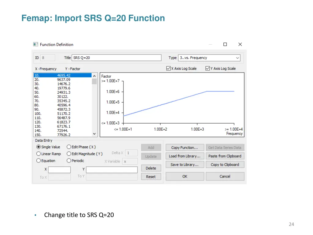 femap import srs q 20 function
