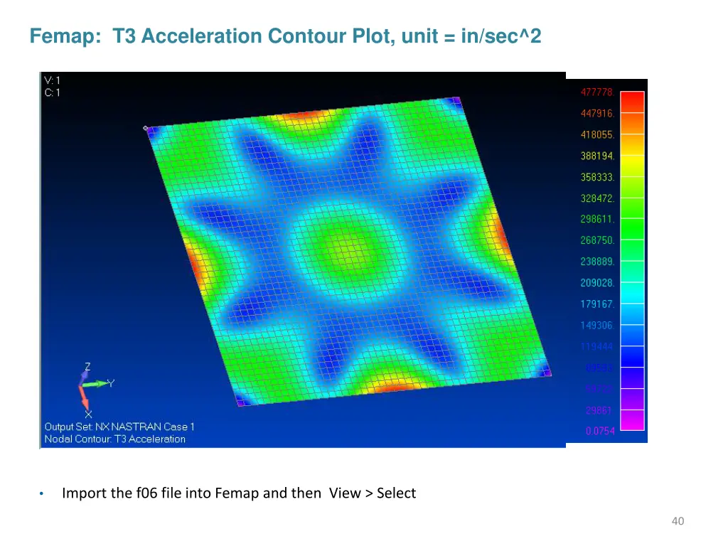 femap t3 acceleration contour plot unit in sec 2