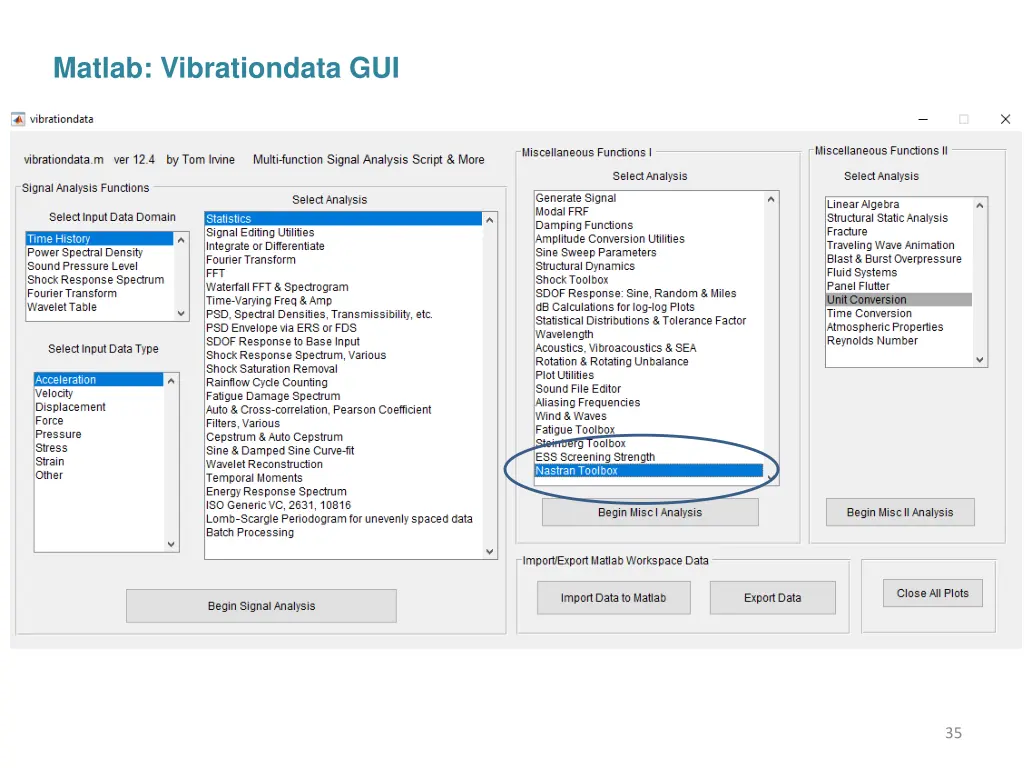matlab vibrationdata gui