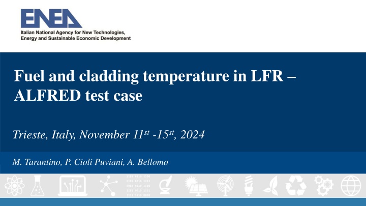 fuel and cladding temperature in lfr alfred test