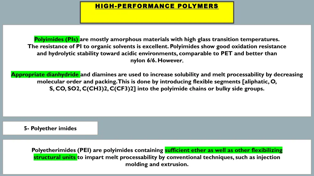 high high performance polymers performance 7