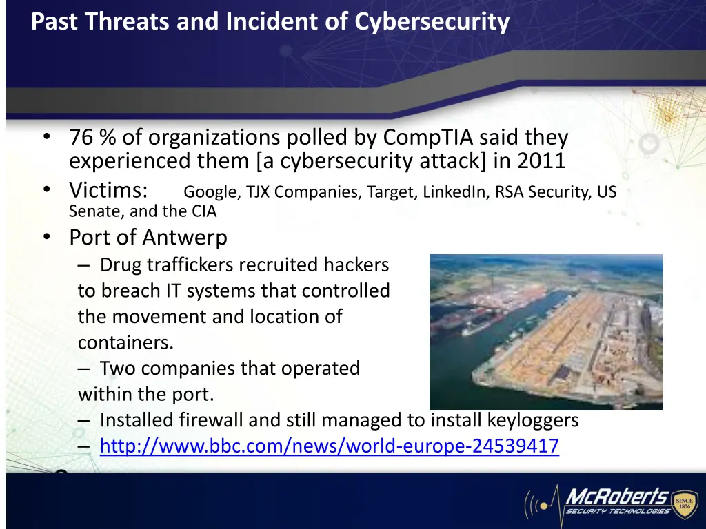 past threats and incident of cybersecurity