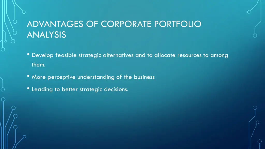 advantages of corporate portfolio analysis