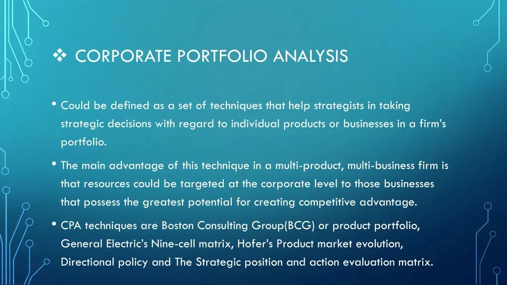 corporate portfolio analysis