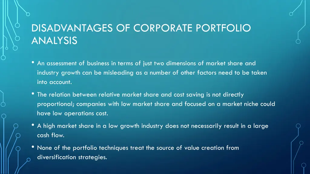 disadvantages of corporate portfolio analysis