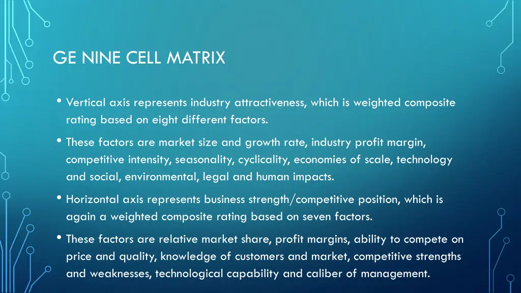 ge nine cell matrix