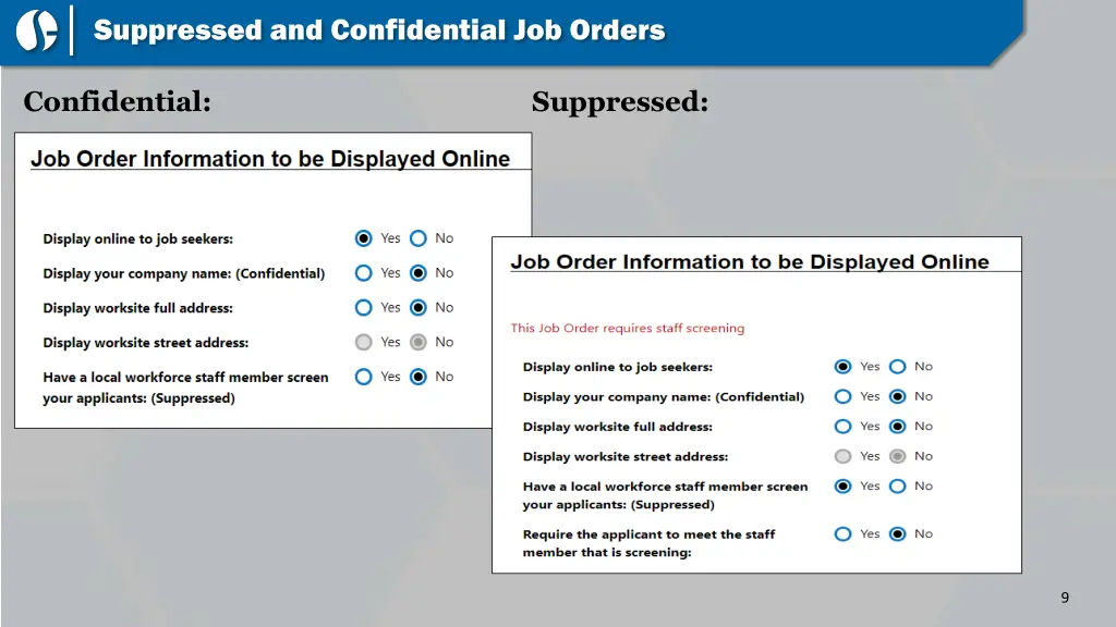 suppressed and confidential job orders 2