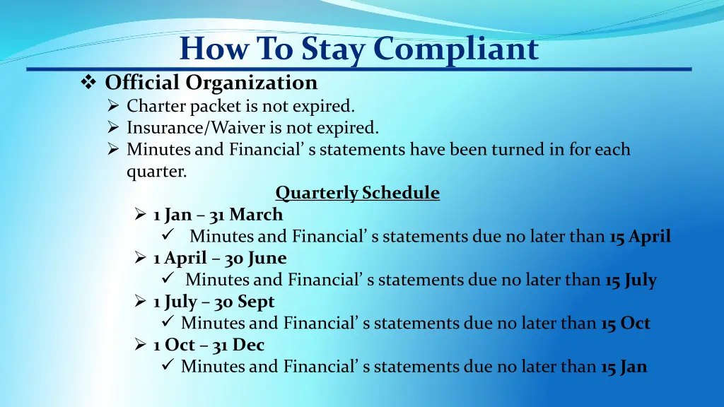 how to stay compliant 1