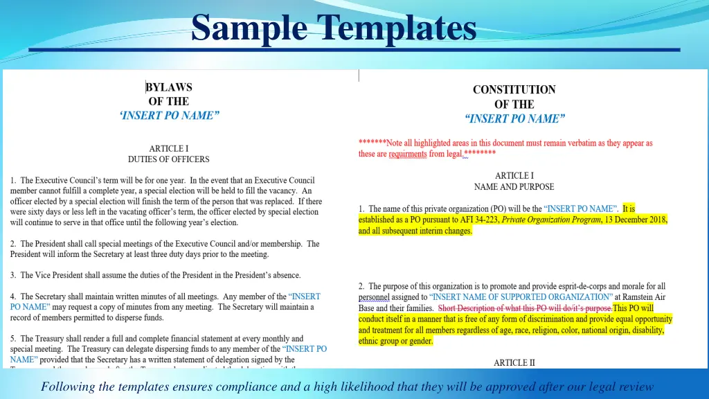 sample templates
