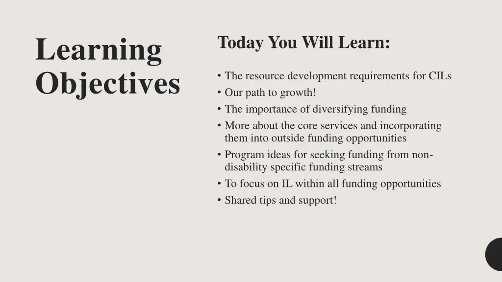 learning objectives