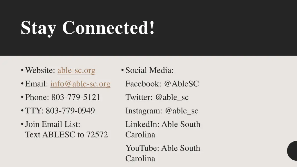 stay connected