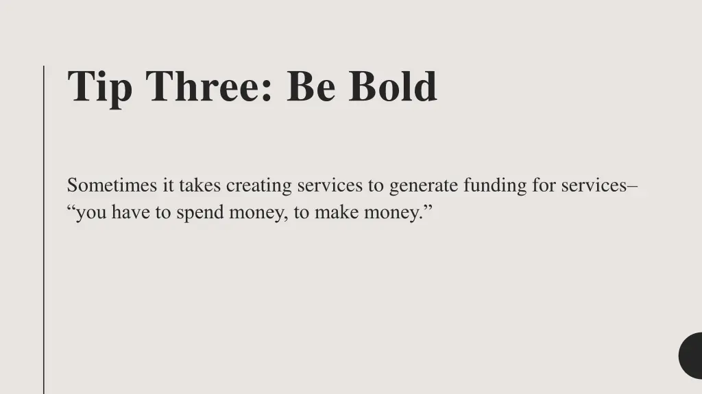 tip three be bold