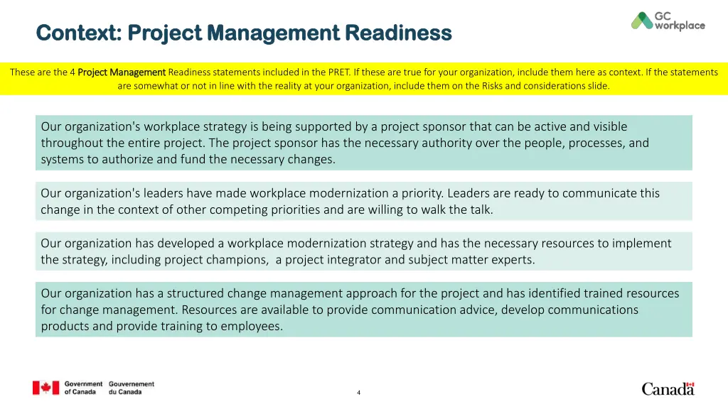 context project management readiness context