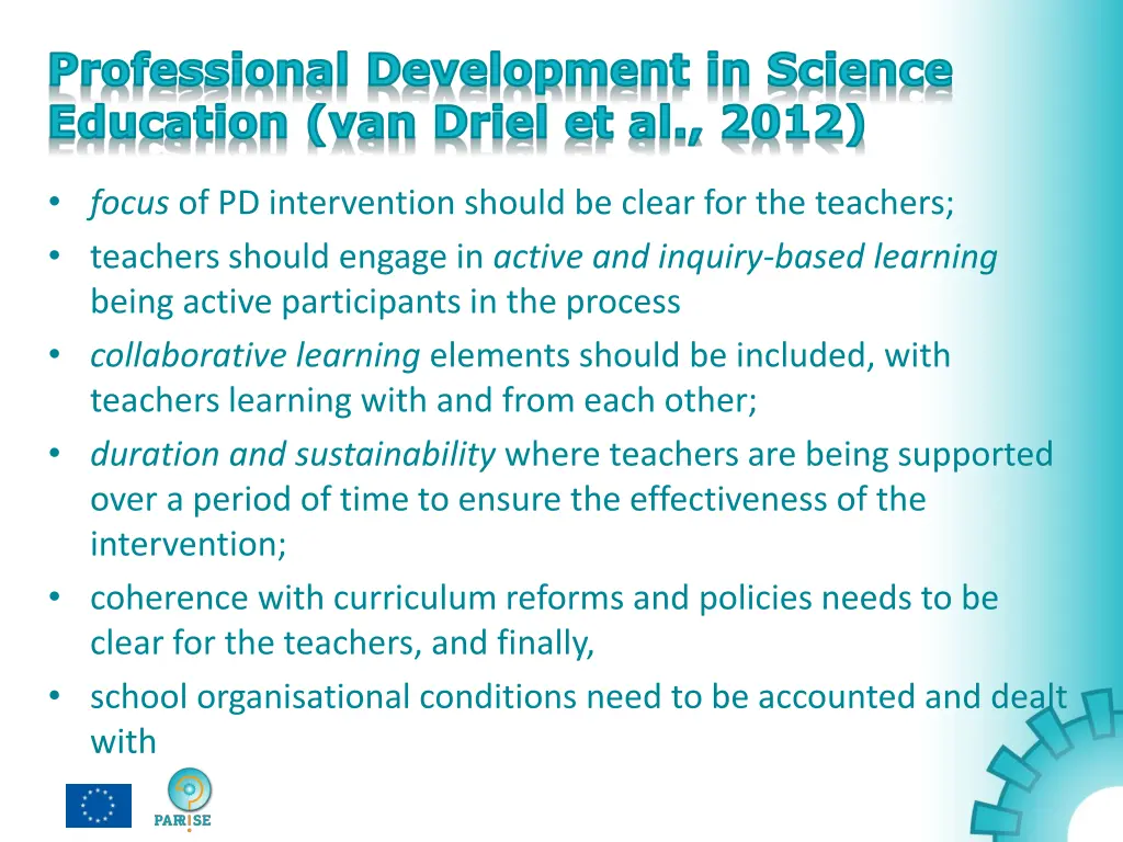professional development in science education