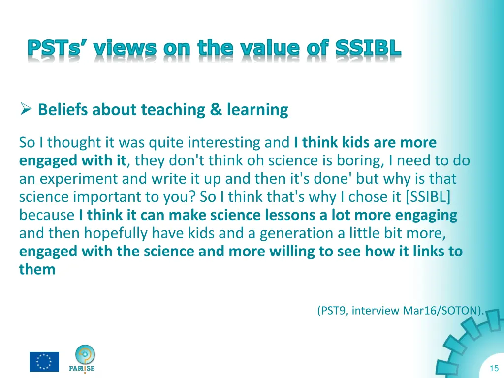 psts views on the value of ssibl 1