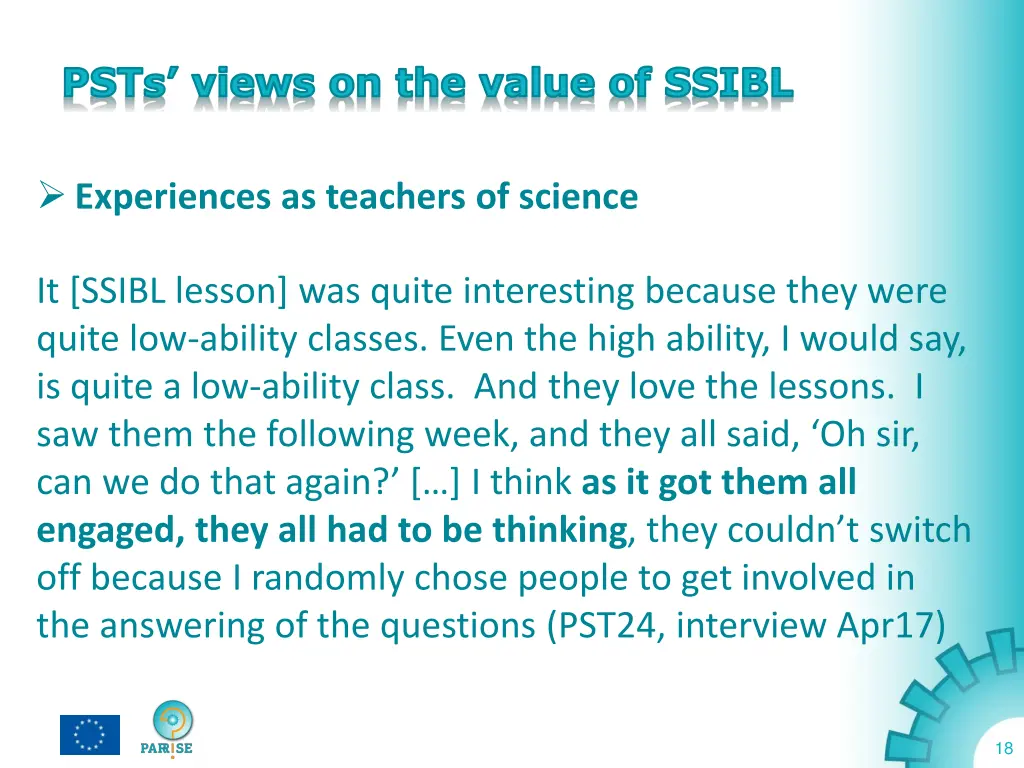 psts views on the value of ssibl 3
