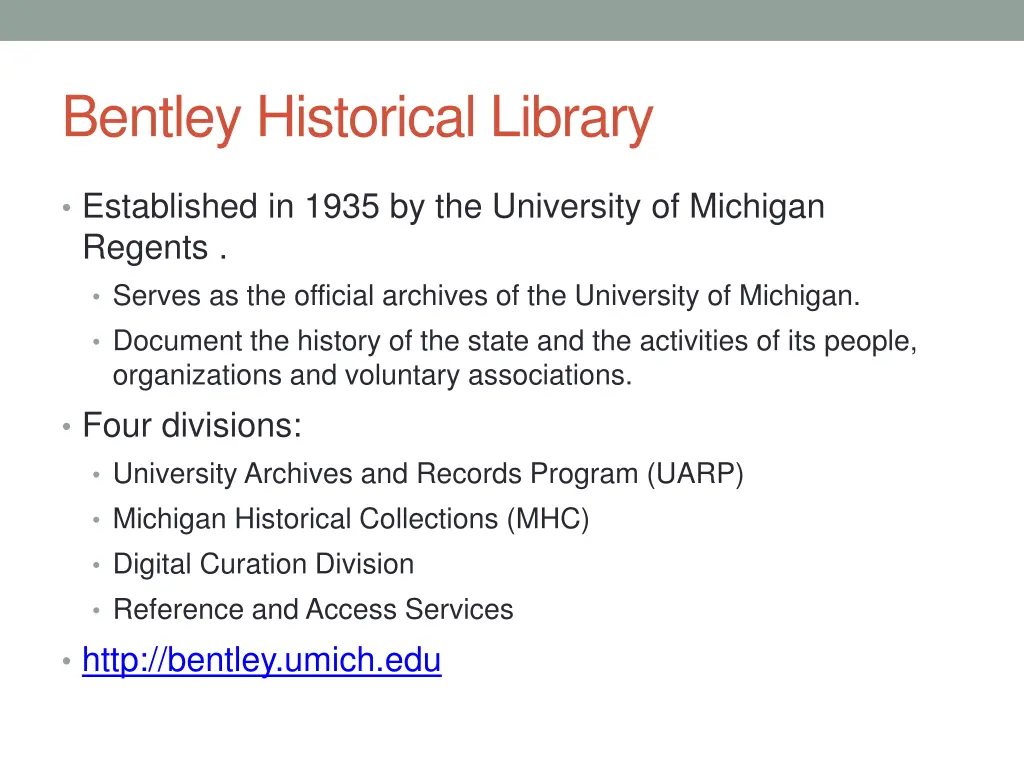 bentley historical library