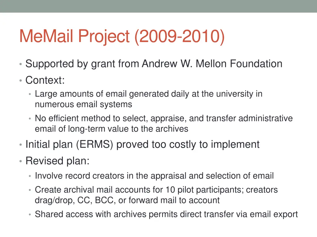 memail project 2009 2010