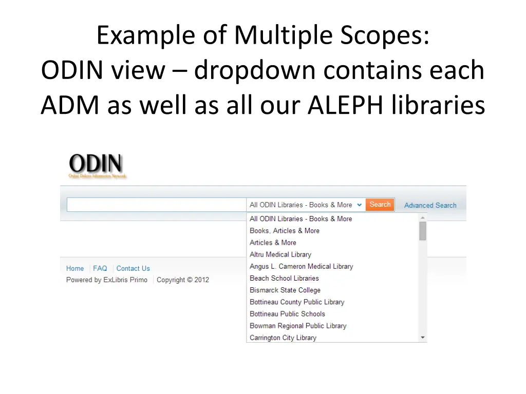 example of multiple scopes odin view dropdown