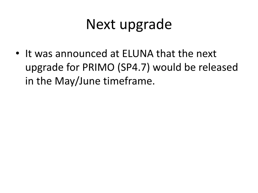 next upgrade