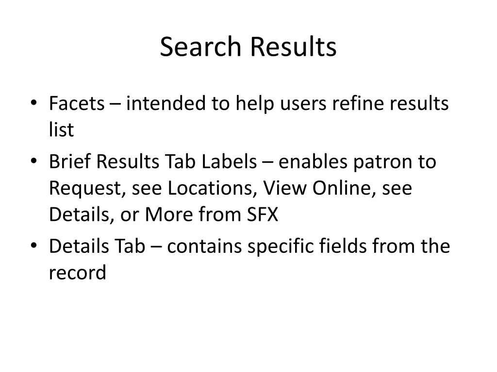 search results