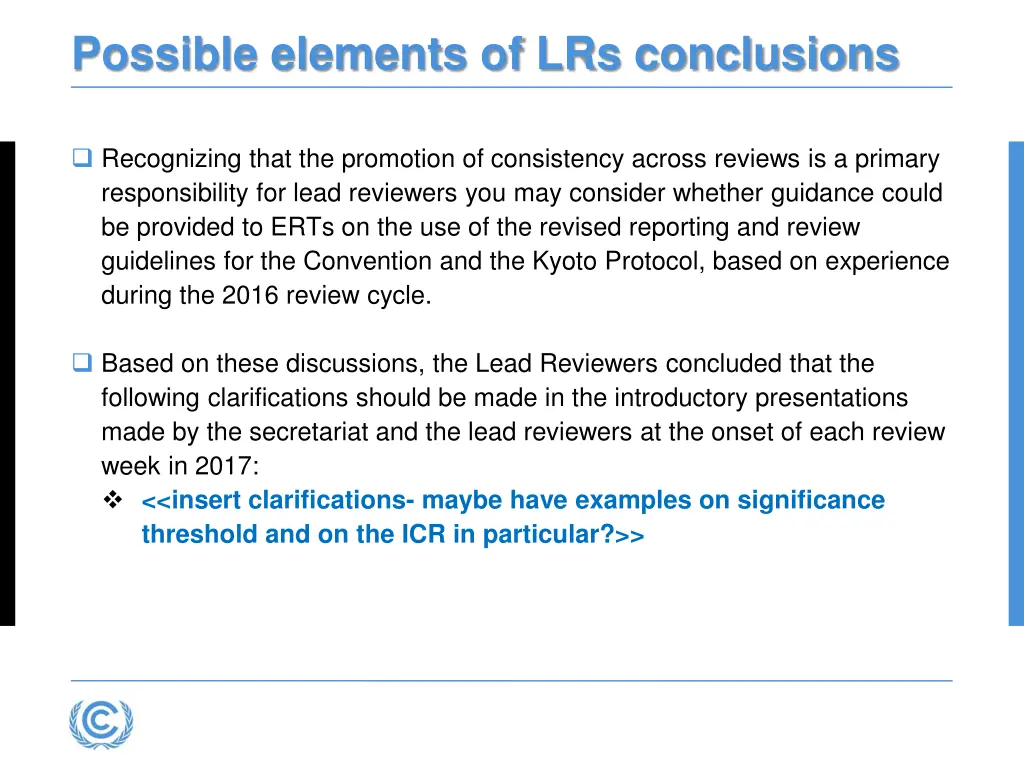 possible elements of lrs conclusions