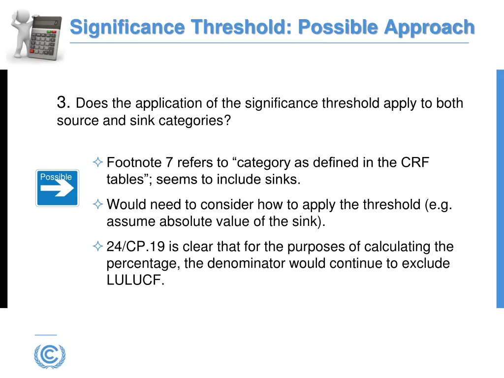 significance threshold possible approach 1