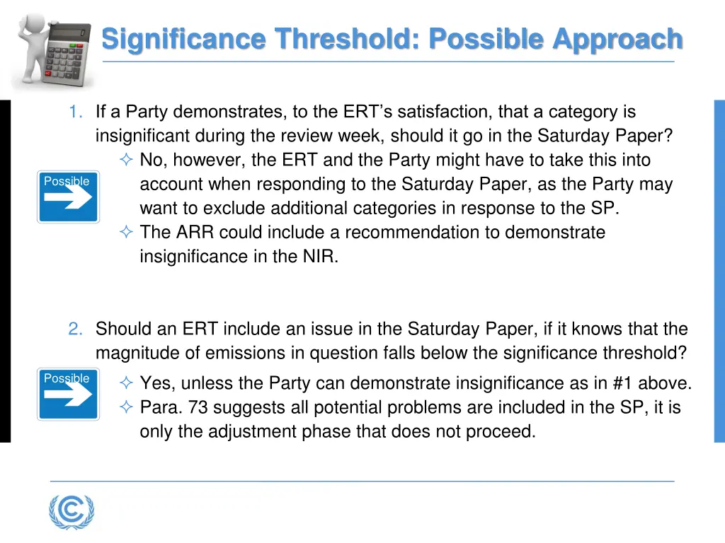 significance threshold possible approach