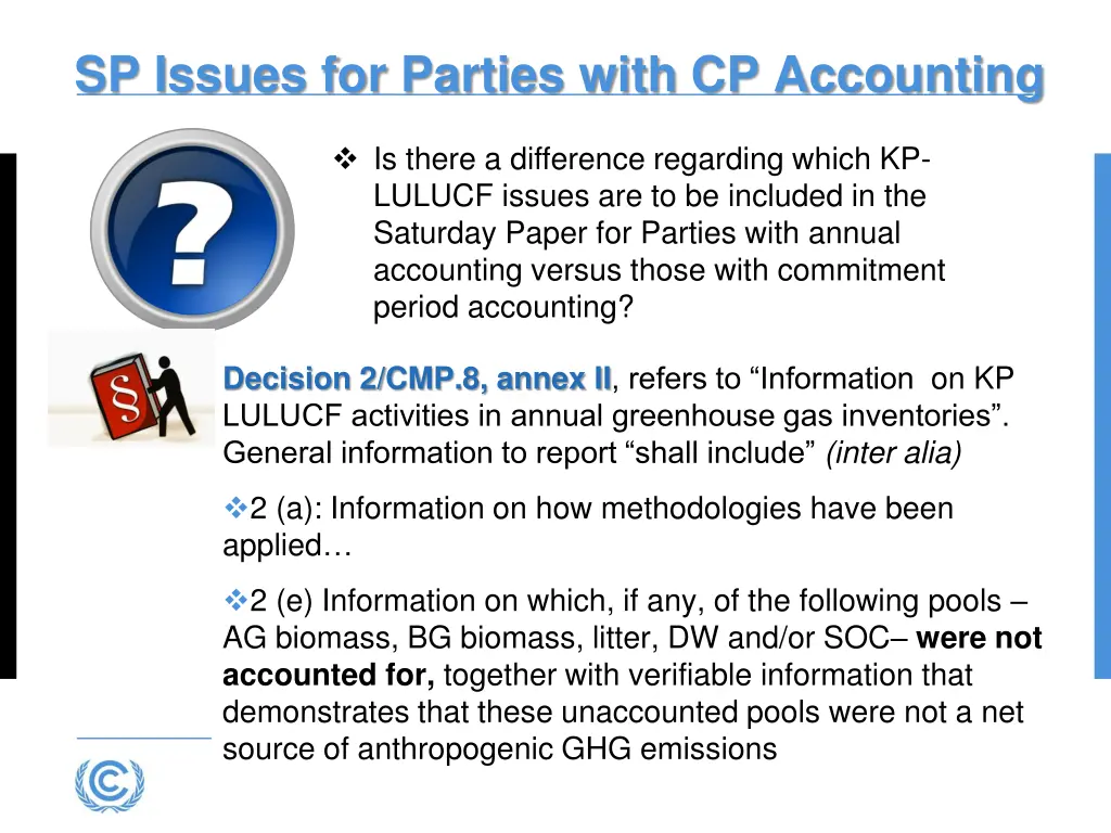 sp issues for parties with cp accounting