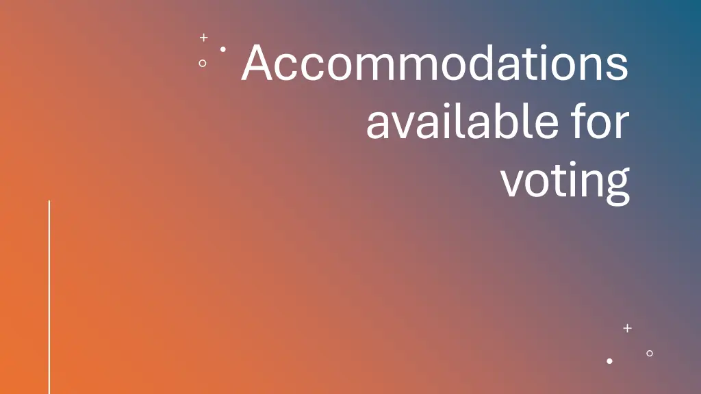accommodations available for