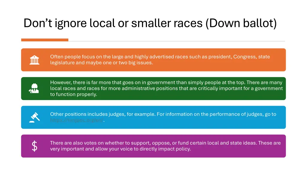 don t ignore local or smaller races down ballot