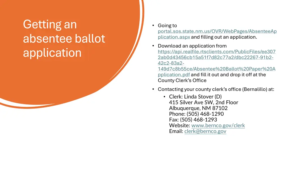 getting an absentee ballot application