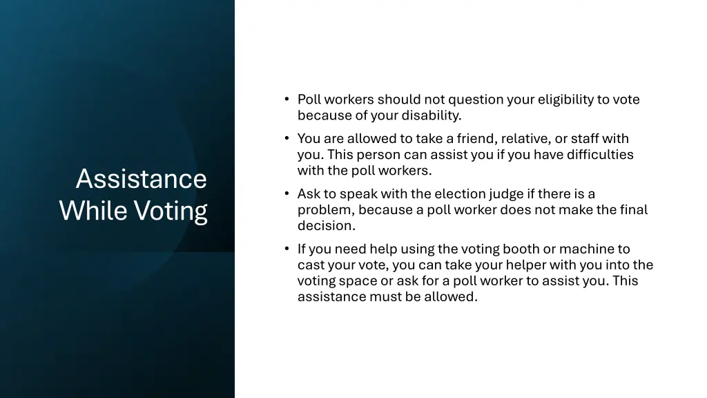 poll workers should not question your eligibility
