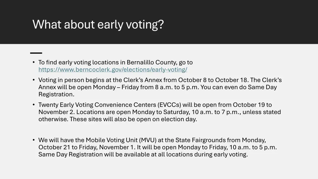 what about early voting