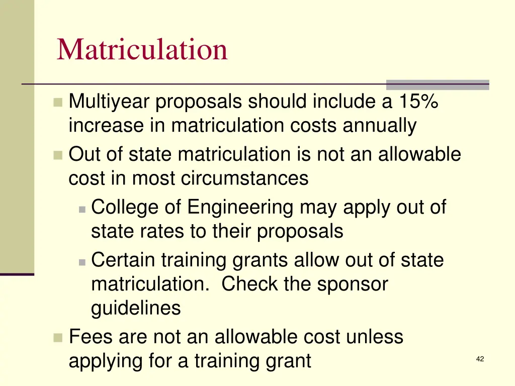 matriculation 1