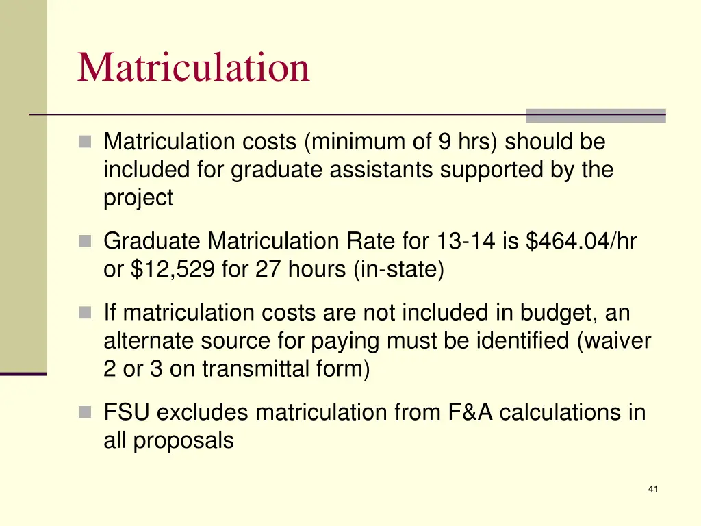matriculation