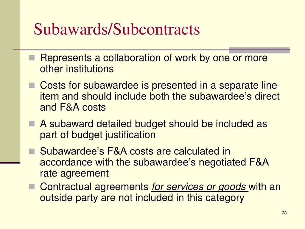 subawards subcontracts