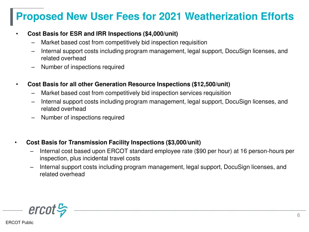 proposed new user fees for 2021 weatherization 4