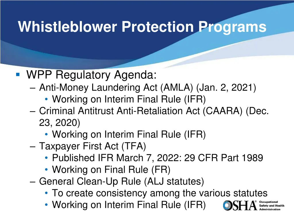 whistleblower protection programs 7